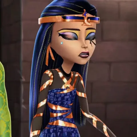 Анимация персонажа Клео Де Нил из Monster High, которая закатывает глаза от досады.