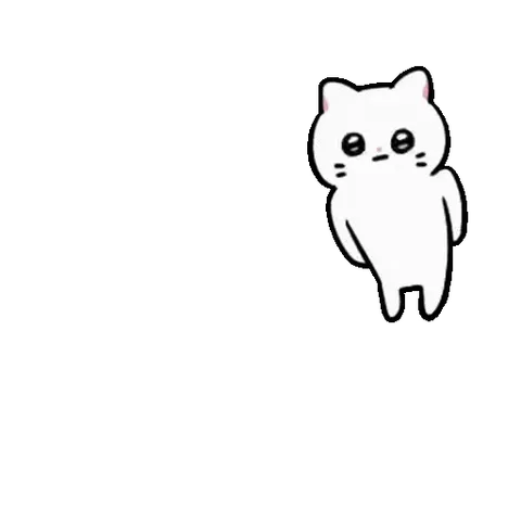 Анимация белого кота, который протягивает большую красную розу