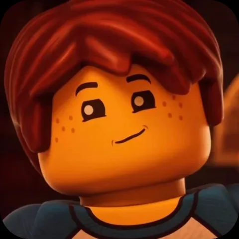 Анимация с персонажем Джея из LEGO Ninjago в повседневной одежде на тёмном фоне.