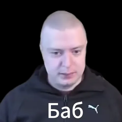 Анимация с мужчиной без волос, который поворачивает голову влево и вправо на черном фоне.