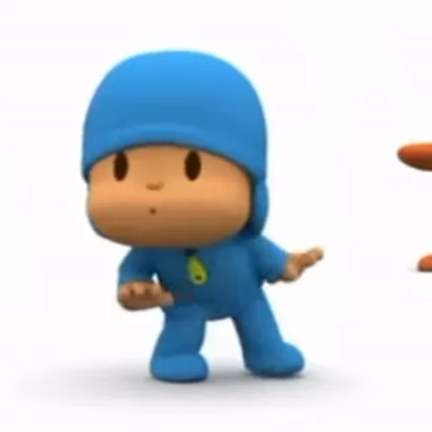 Анимация Pocoyo, который танцует под музыку.