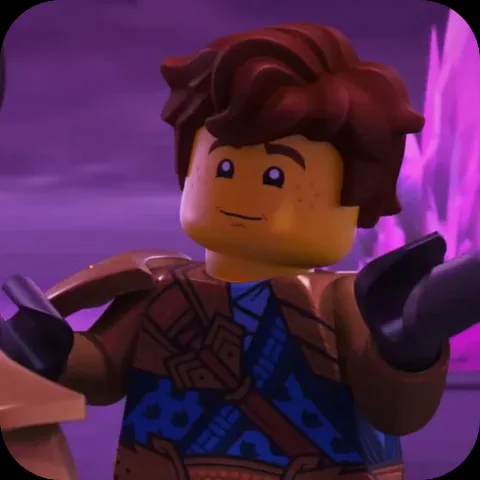 Анимация персонажа Джея из LEGO Ninjago, который разводит руками в жесте «не знаю».