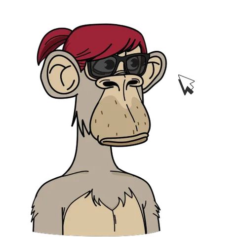 Анимированный стикер с обезьяной в очках и рыжей чёлкой, к которой подводят курсор для открытия контекстного меню.