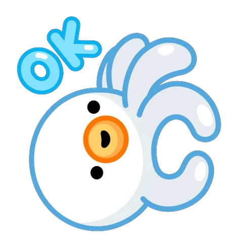 Анимированный белый осьминог делает жест рукой ОК и улыбается на прозрачном фоне.