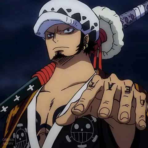 Анимация из аниме One Piece: Трафальга Ло использует способность, после чего показаны Брук и Нами, попадающие под действие атаки.