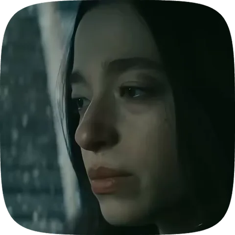Анимация девушки, смотрящей вдаль с надеждой.