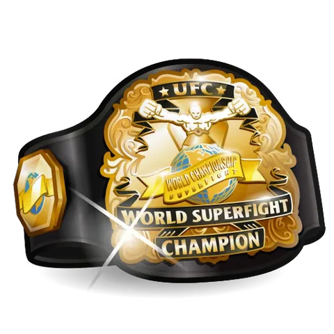 Анимированный золотой пояс чемпиона UFC с бегущими бликами света.