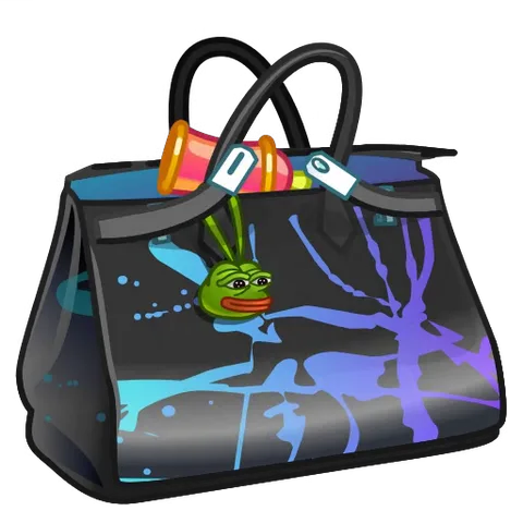 Чёрная сумка с яркими граффити и рисунком лягушки, которая держит баллончик с краской и рисует.