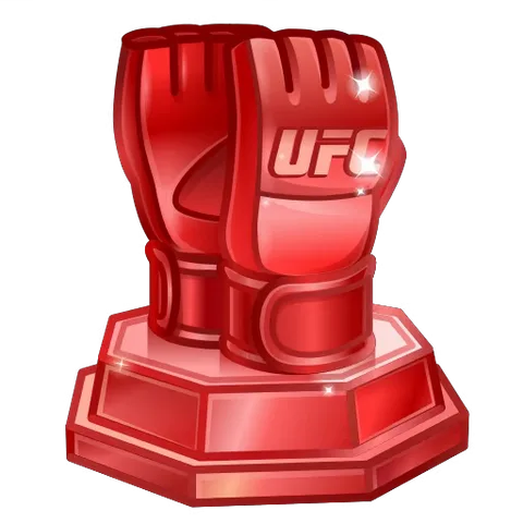 Блеск на красной перчатке для смешанных единоборств с надписью UFC.