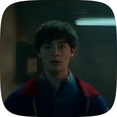 Анимация подростка Уилла Байерса из сериала «Очень странные дела», который смотрит снизу вверх с открытым ртом.